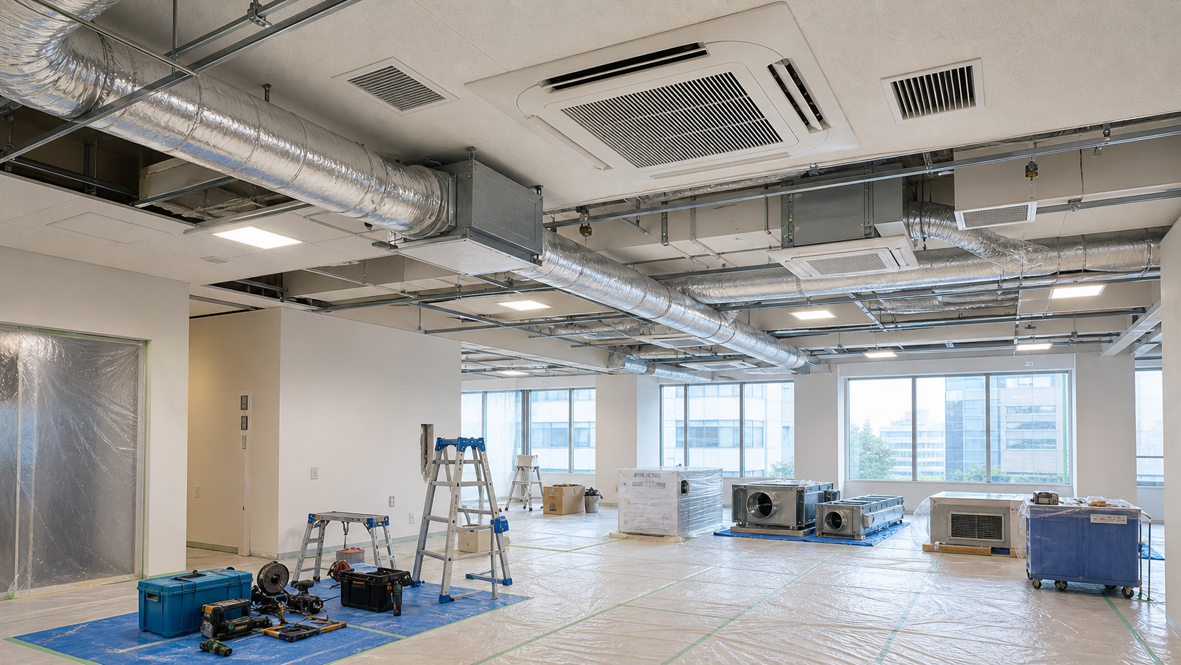設備更新やダクト施工のイメージ